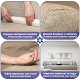 BLUZIMAN® Elastischer Sofabezug 3-Sitzer - Oeko-TEX Zertifizierter, Hochwertige Couch Überzug, rutschfeste Sesselüberwurf, Universal Passform, Jacquard-Stoff (Leinen)