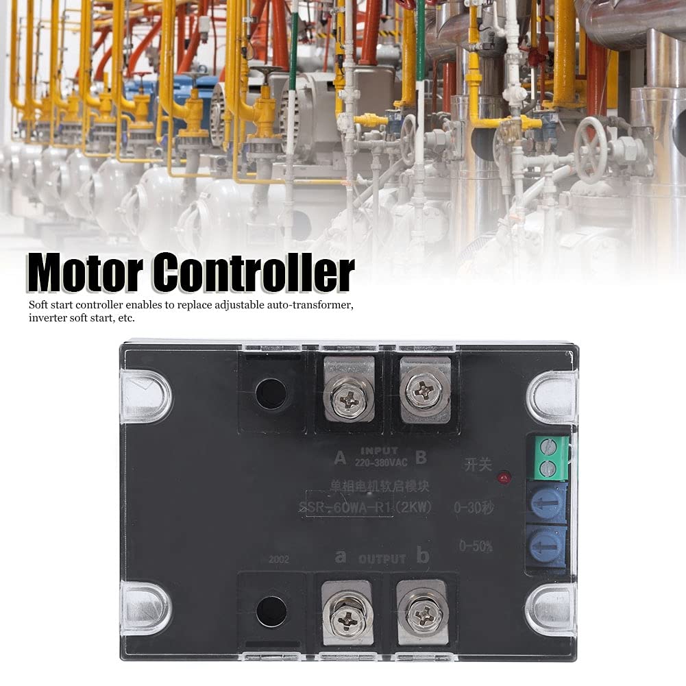 Controller Motore Soft Start, Modulo Scheda Avviamento Motore 2 KW, 220VAC/380VAC, 50-60Hz, 0-30s Soft Start Adatto per Pompa 'acqua, Ventola, Veicolo (modulo luce)