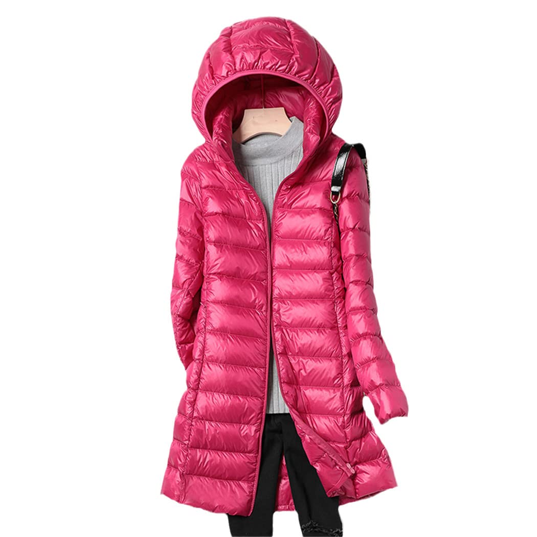 Parka d'hiver à capuche rose rouge un cocon de douceur XXL