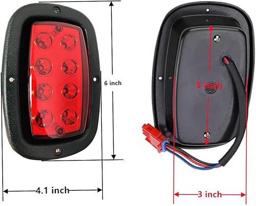 Miniatura 4 de Dr.Acces Club Car DS Kit de luces traseras LED (2) luces traseras LED de 3 cables rojos para carrito de golf 1017035 (1982 - arriba)