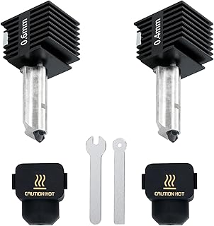 2 Stück 0,4mm+0,6mm Hotend Kit für Bambu Lab A1/A1 Mini, Upgraded Hotend Kit für Bambu Lab A1/A1 Mini 3D Drucker, Hot End Baugruppe 0,4/0,6mm Düse aus Gehärtetem Stahl und Silikonsocke