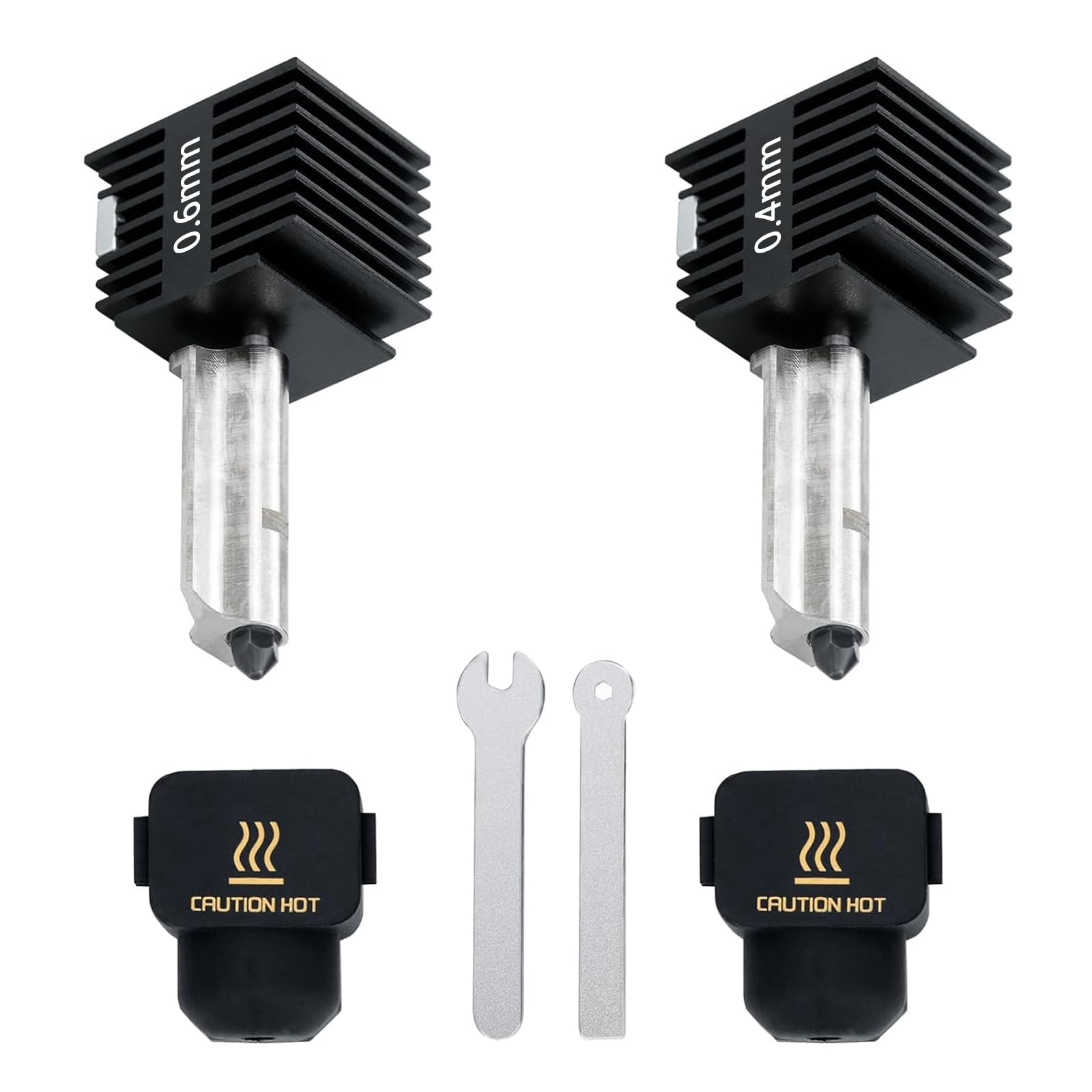2 sztuki 0,4 mm + 0,6 mm Hotend Kit do Bambu Lab A1/A1 Mini, Upgraded Hotend Kit do drukarki 3D Bambu Lab A1/A1, zestaw Hot End, dysza 0,4/0,6 mm z hartowanej stali i silikonowej skarpety