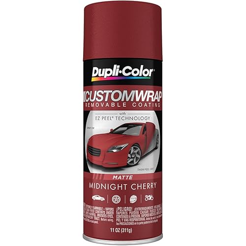 Dupli-Color ECWRC8107 Custom Wrap Matte Removable Automotive Paint – Midnight Cherry Spray Paint - 11 oz. Aerosol Can