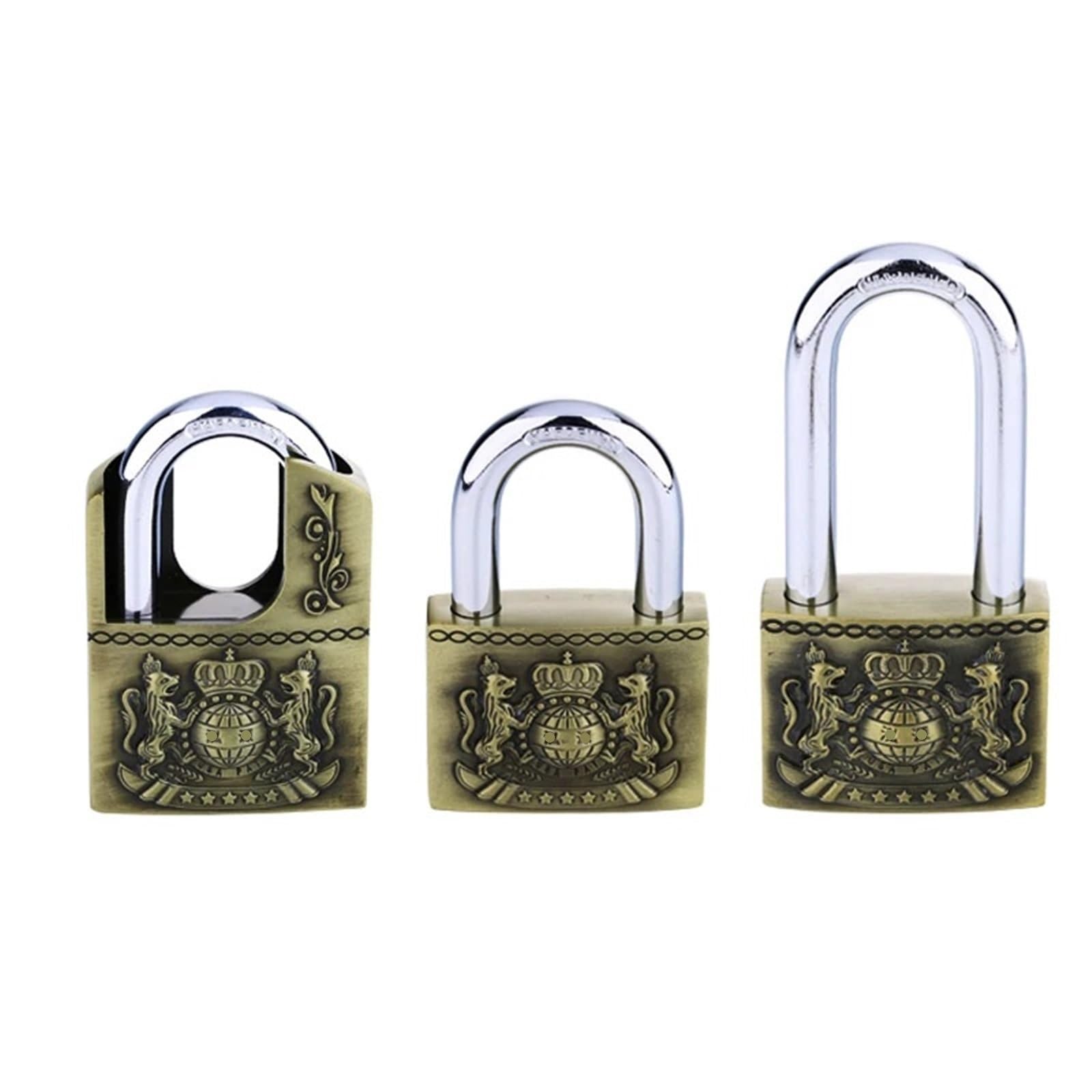 Cadenas Antique à clé 50mm avec anse longue et serrure robuste pour boîte à bijoux et armoire MS539