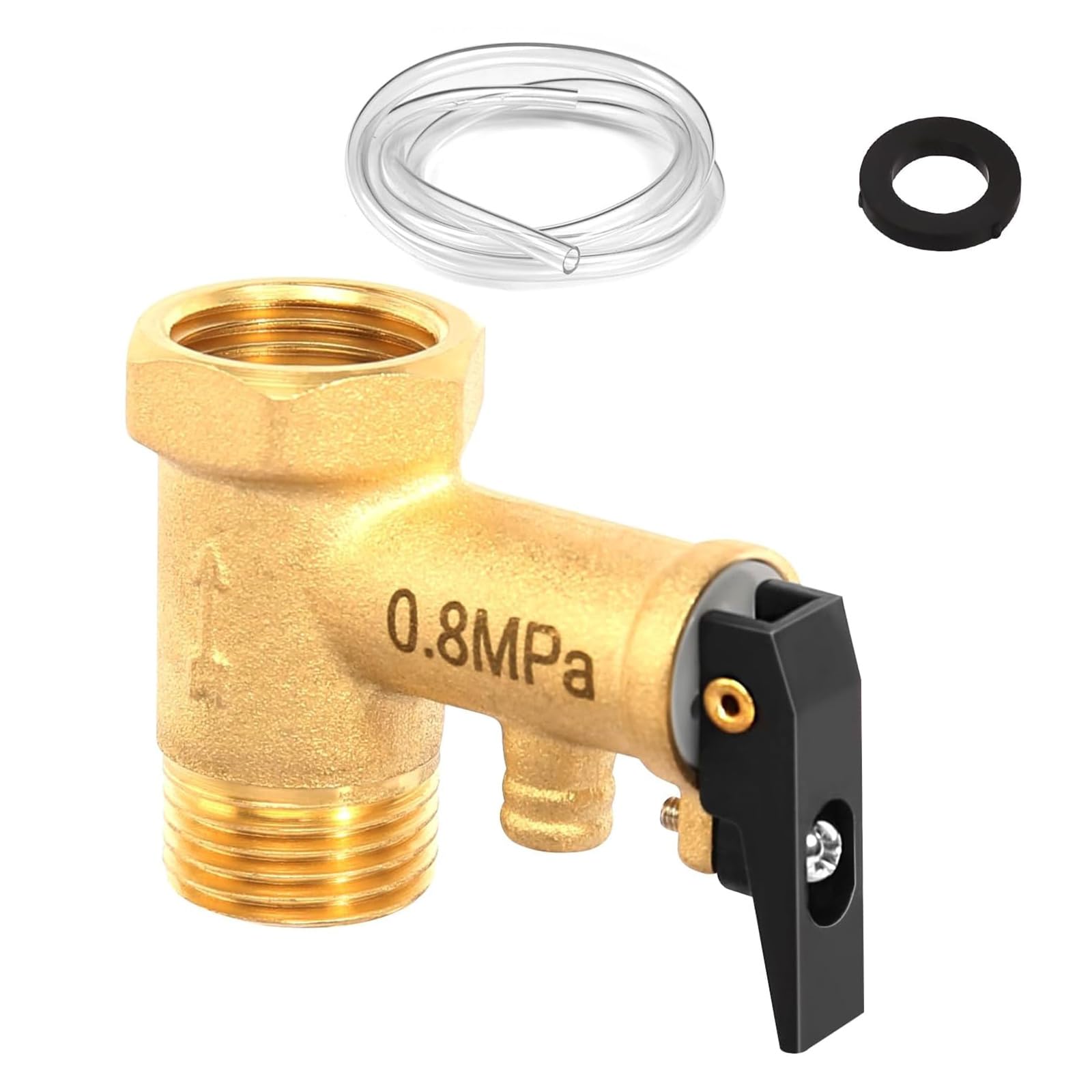 Hdoytxxm Multicolor 1 0.8Mpa Brass Security Piston Auto Pressure Relief Inch Anti-Backflow Check Piston For Water Heater Systems Brass Check Valves