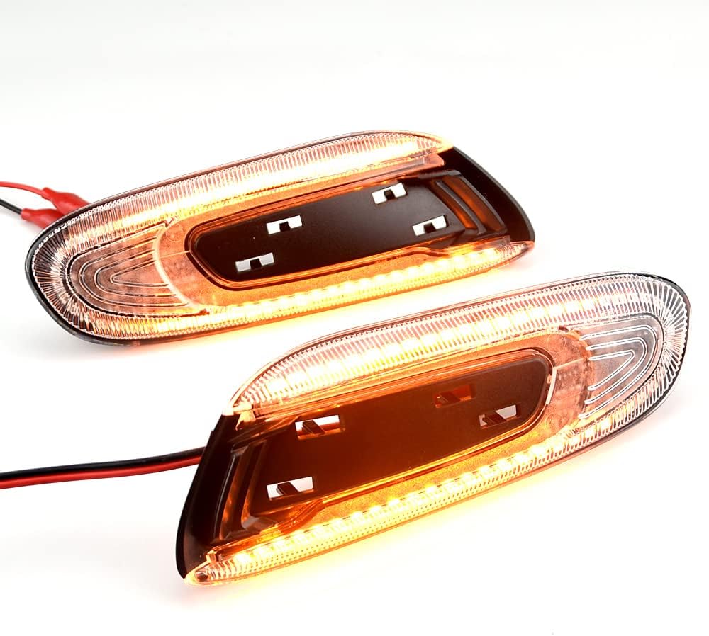 2pcs Dynamic Turn Signal LED Side Wing Mirror Indicator Blinker Sequential Light Compatible with MINI F55 F56 F57-Crystal white