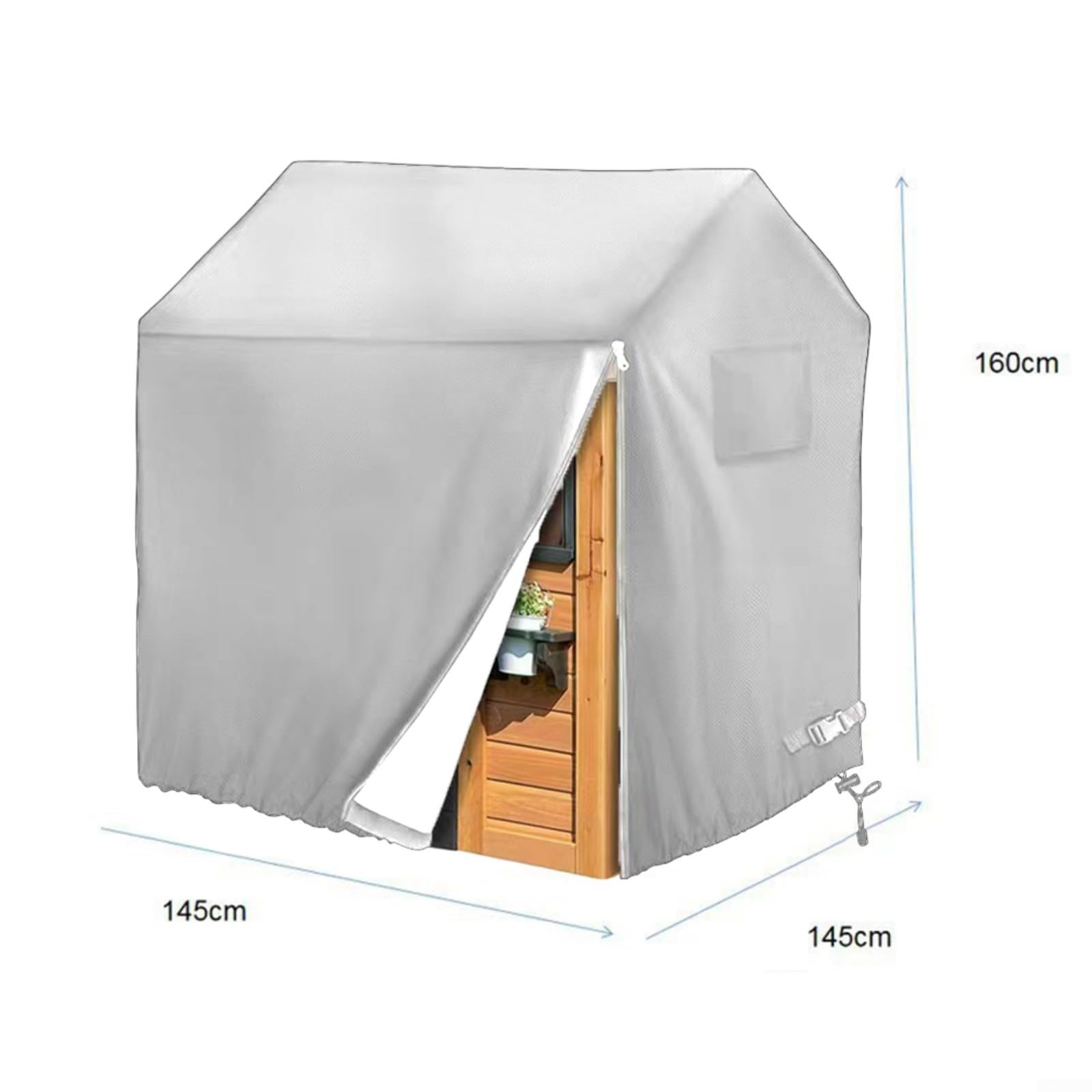Copertura per casetta da gioco per bambini, protezione dagli agenti atmosferici, con coulisse inferiore, 110 x 120 x 140 cm (145 x 145 x 160 cm)