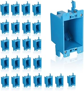 24 Pack 1-Gang Old Work Retrofit Electrical Box, 14 Cu. in. PVC Junction Box, for Wall Switch/Outlet Installation, Easy Mounting for Construction and Renovation