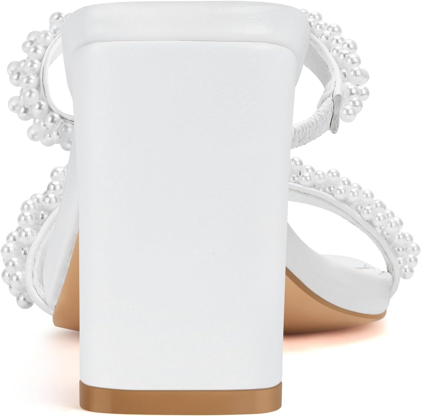 Carcuume Women's Square Toe Two Strap Open Toe Block Heels Sandals Slip On Shoes - Image 5