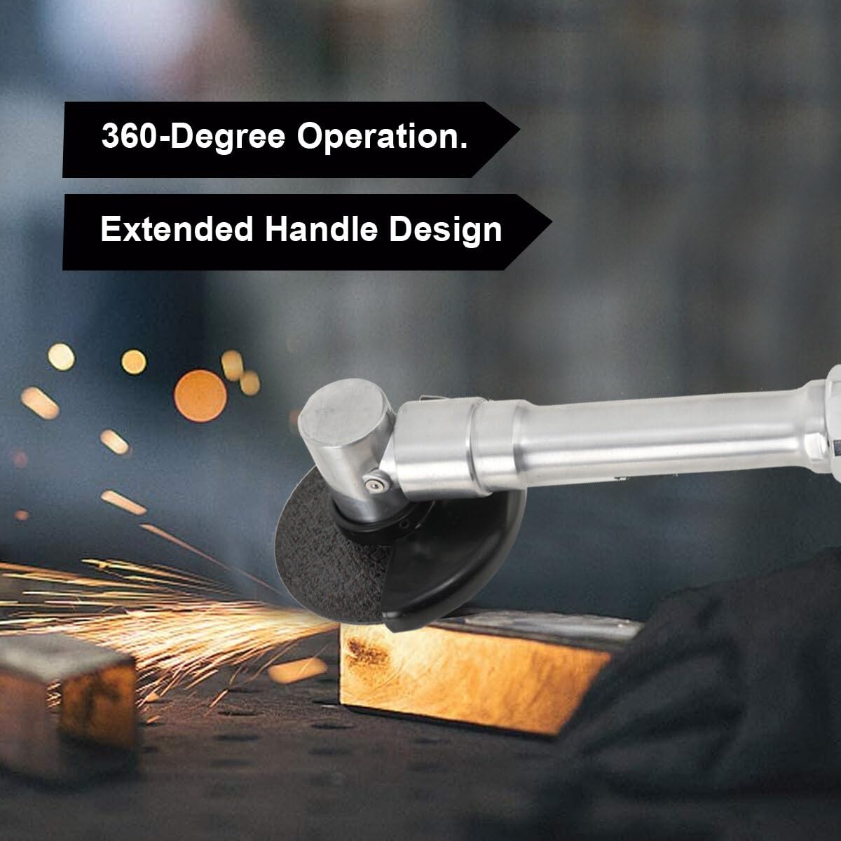 EODSAD Pneumatic Cut Off Tool Angle Grinder Tool 1/4 Air Die Grinder Kit 3 inch Extended Reach Air Cutoff Tool with 5 inch Extra Reach 18000 Rpm 180 Degree Mill Engraving Tool