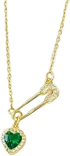 Heart necklace and pin - an elegant heart pendant necklace, a woman's must-have accessory for any occasion, combining alloy fabric with a beautiful chain for durable wearing