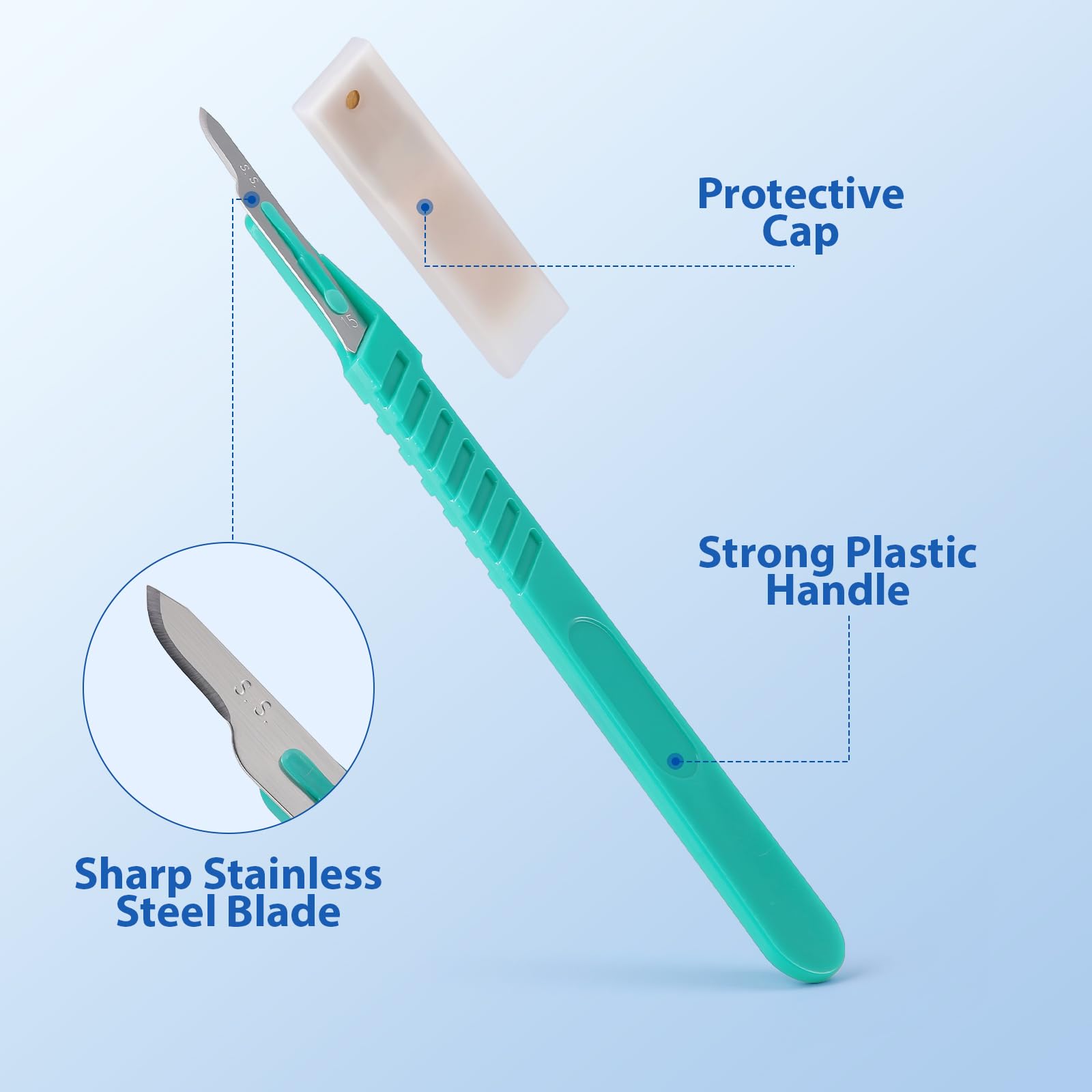 JMU Disposable Sterile Scalpel Blades, #15 Stainless Steel Surgical Blades — Amazon image 2