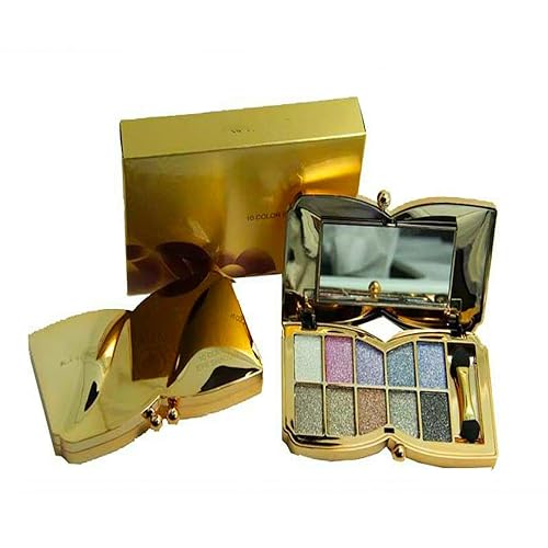 Miniatura 28 de Paleta de sombras de ojos doradas brillantes – 10 colores brillantes sombra de ojos purpurina altamente pigmentada, de larga duración, impermeable