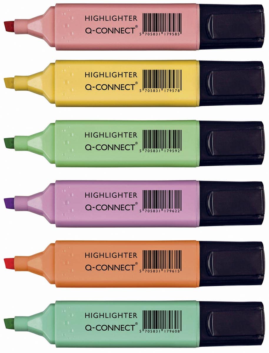 Q-Connect Pastel Highlighters (Pack of 6) – BigaMart