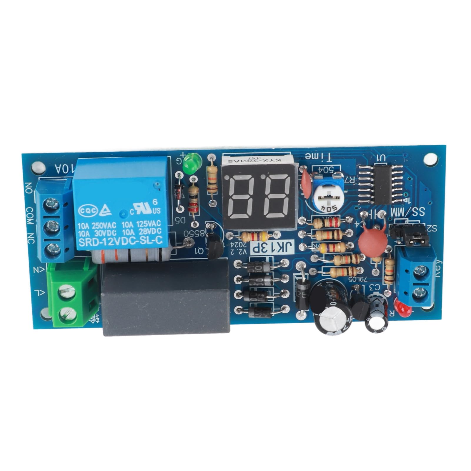 ViaGasaFamido 220V AC Delay Timer Relay Module 1-99 Seconds/1-99 Minutes Time Range High Accuracy Electrical Supplies Relay Board Time Range Delay Relay Module,module