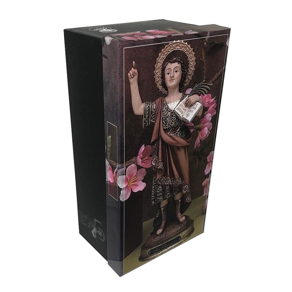 Figura San Pancracio Imagen 15Cm. Adorno Silueta Resina Peana Decoración