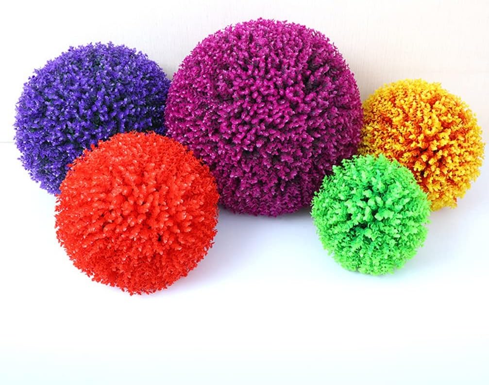 HoTRA Artificial Plant Topiary Ball Colorful Topiaries Trees Ball Lifelike Boxwood Leaf Plants Ball for Wedding Home Garden Backyard (Color : Rose Red, Size : 40cm)