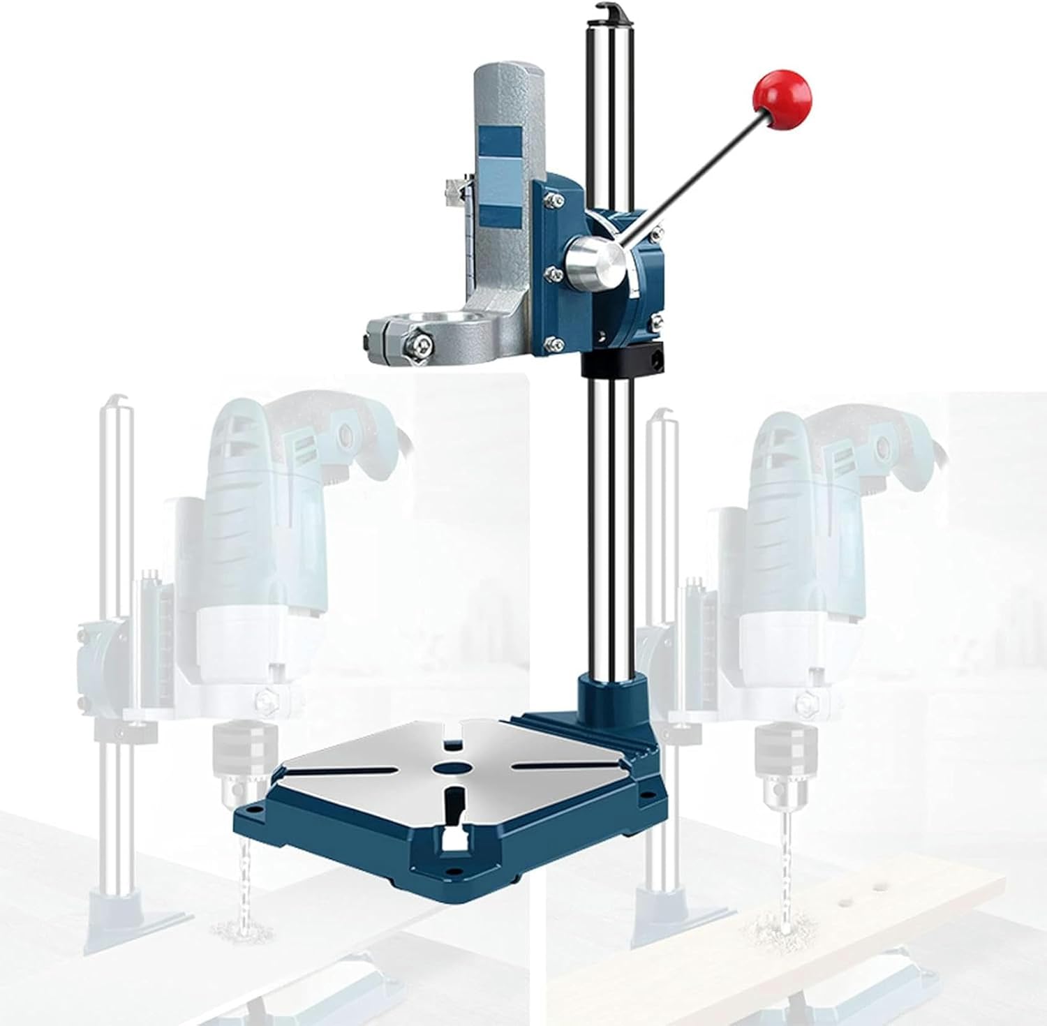 Drill Press Stand, Drill Press Stand Table with Vise for Hand Drill, Adjustable Bench Clamp Workstation Repair Tool Rotary Tool for Drilling Collet