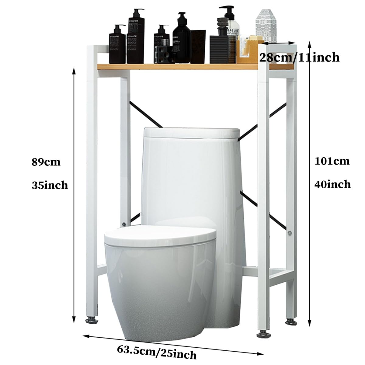 Amazon｜トイレ収納棚 1段, トイレ収納棚 メタルフレーム付き