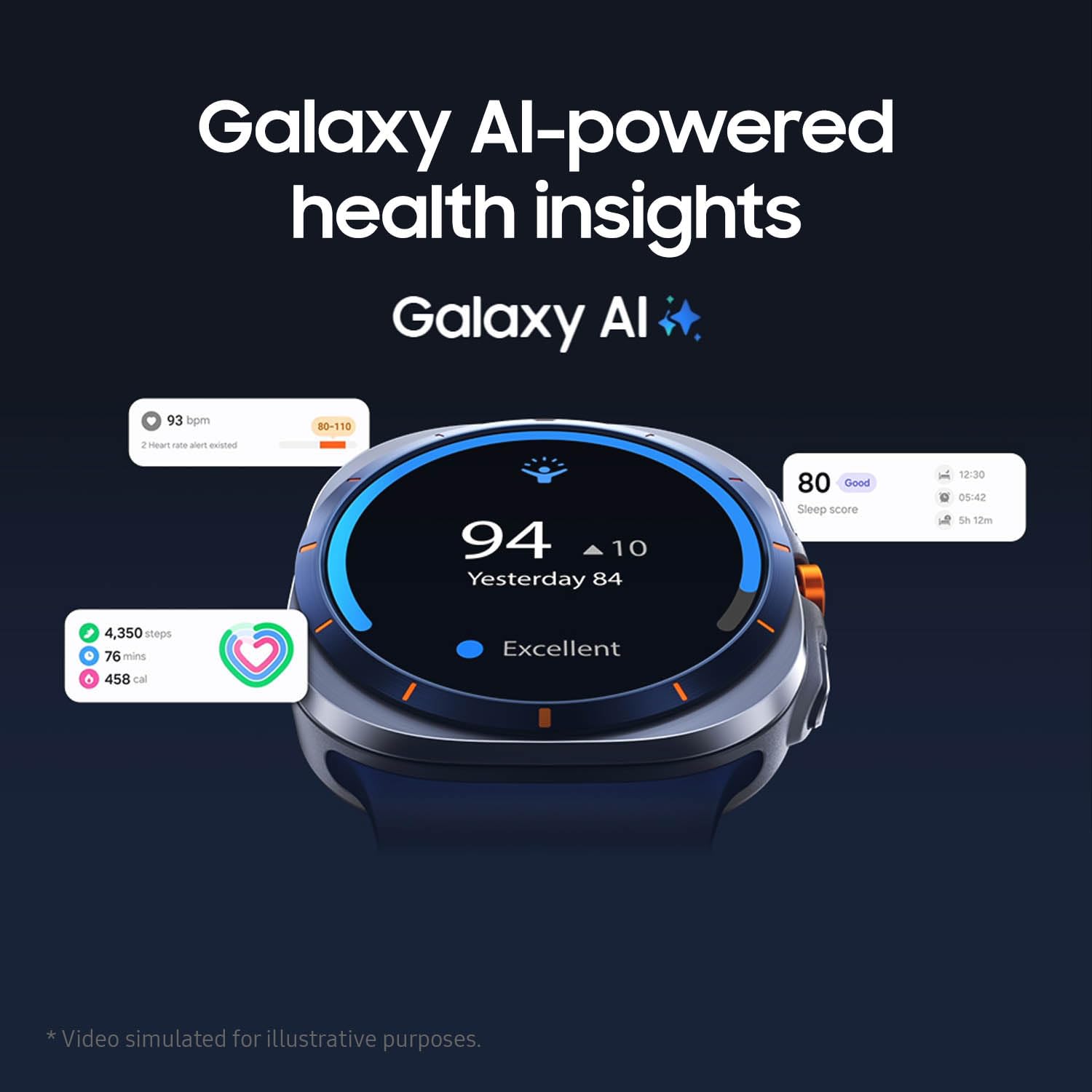 Samsung Galaxy Watch Ultra Smartwatch – Version 2025, 47 mm, Gris Titane, LTE (Version CAD) – Boîtier en Titane Durable, Design Coussin, Bouton Rapide, Surveillance de la santé alimentée par l'IA