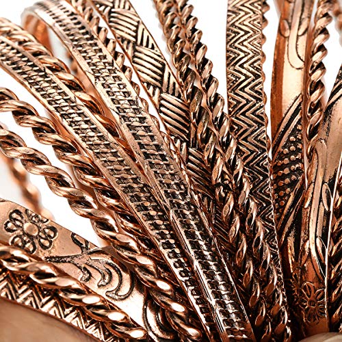 Ensoul ZX-0052-2 Antique Copper Flower Mixed Metal Aztec African Indian Vintage Multi Bangle&Bracelets thumb #2