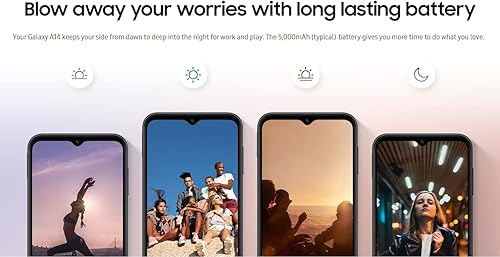 Miniatura 7 de SAMSUNG Galaxy A14 4G LTE (128 GB + 4 GB) desbloqueado en todo el mundo (solo T-MobileMintMetro USA Market) Cámara triple de 6.6 pulgadas de 50MP +