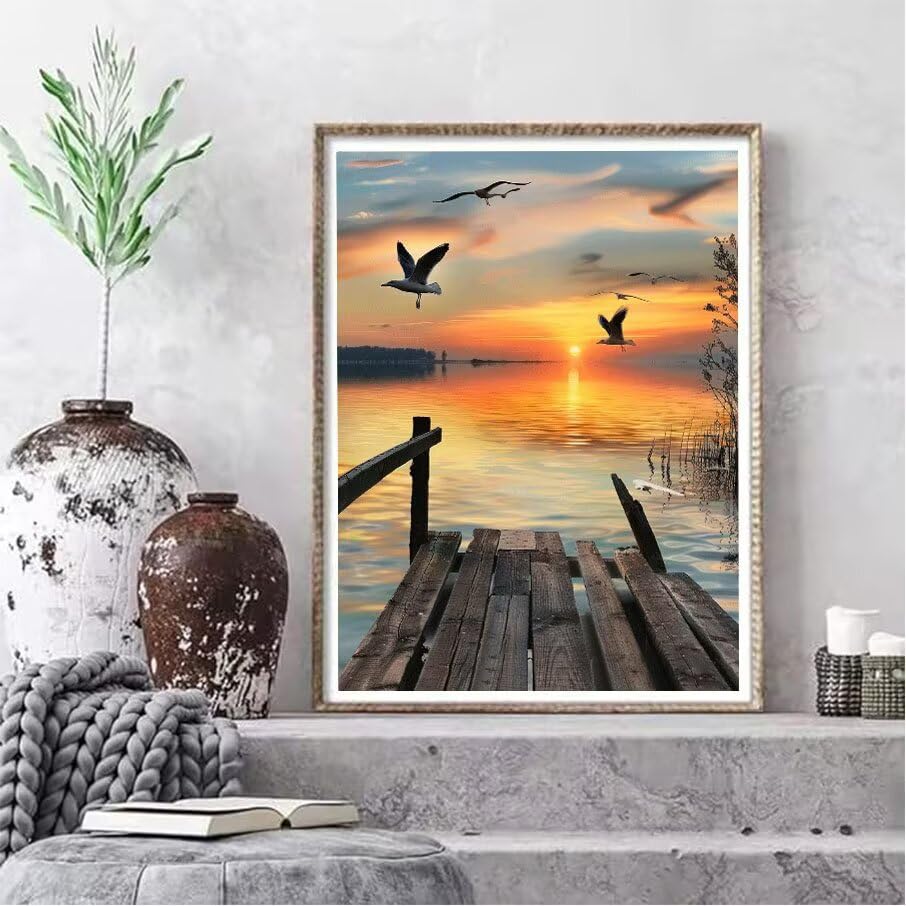 Broderie diamant kit complet oiseaux pour décoration murale 70x90 - 2