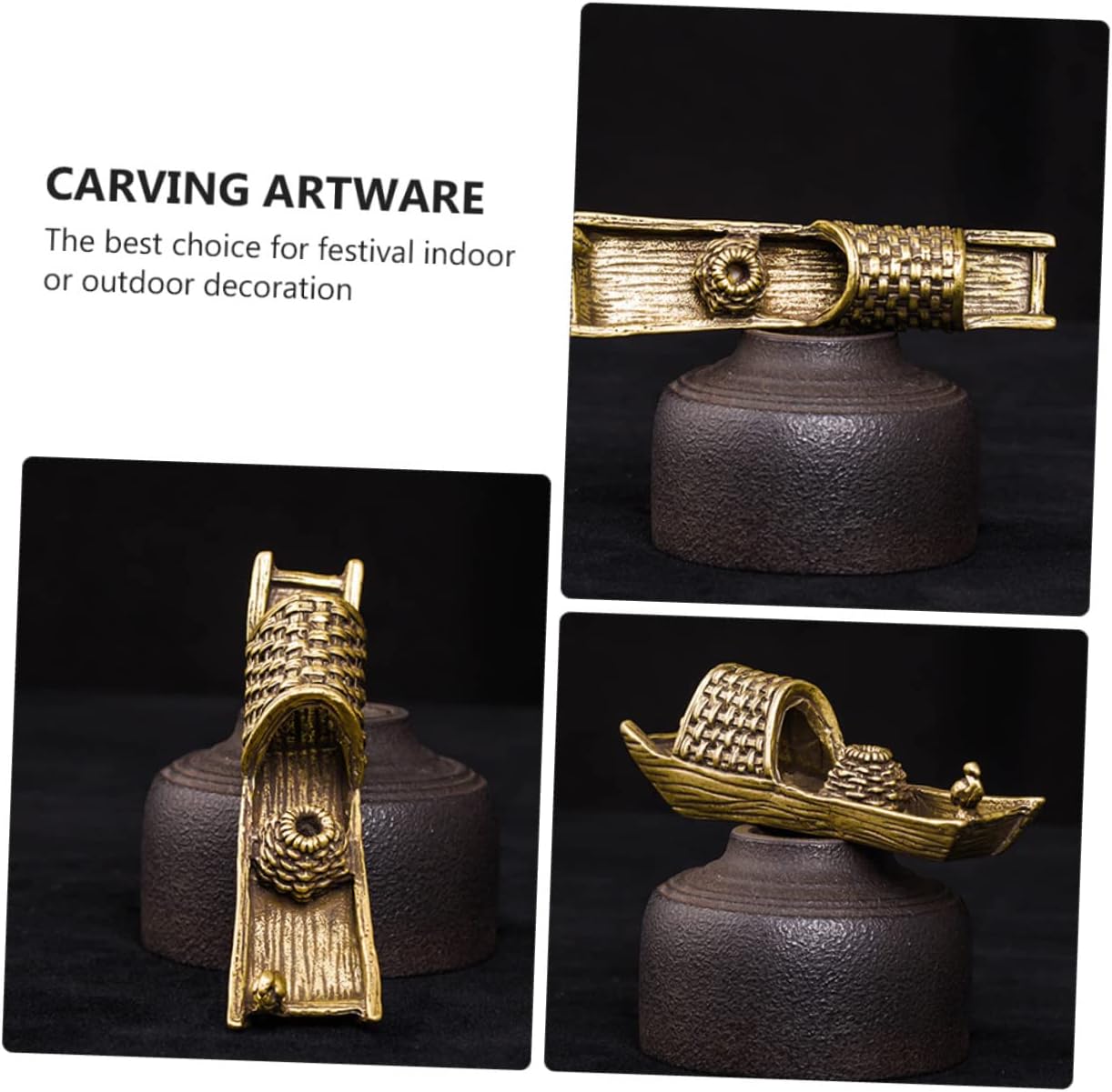 MAGICLULU Brass Wupeng Boat Ornament Nautical Ornaments Chinese Bronze Decor Rustic Boat Decor
