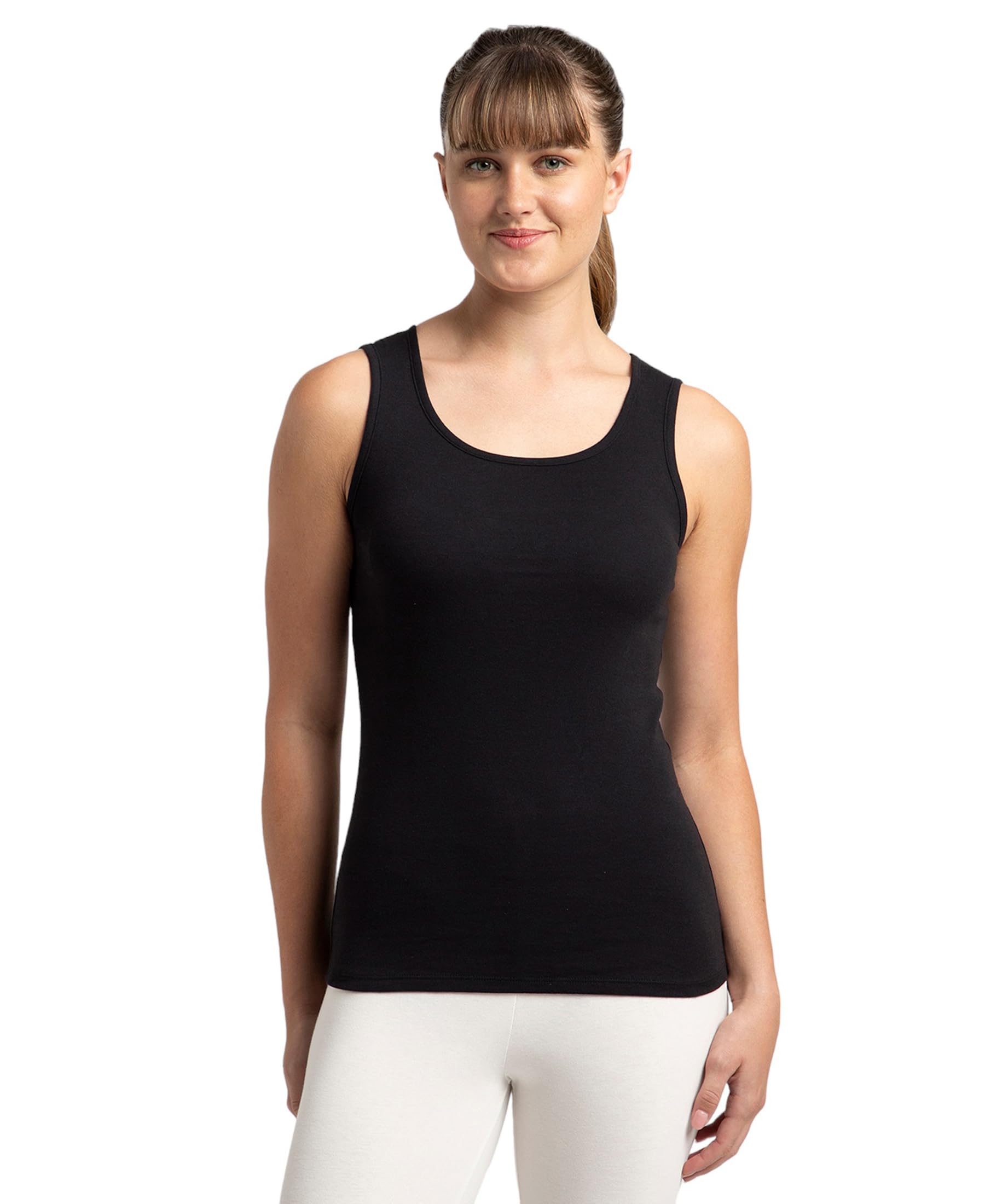 A113 Women's Super Combed Cotton Rib Fabric Slim Fit Solid Tank Top