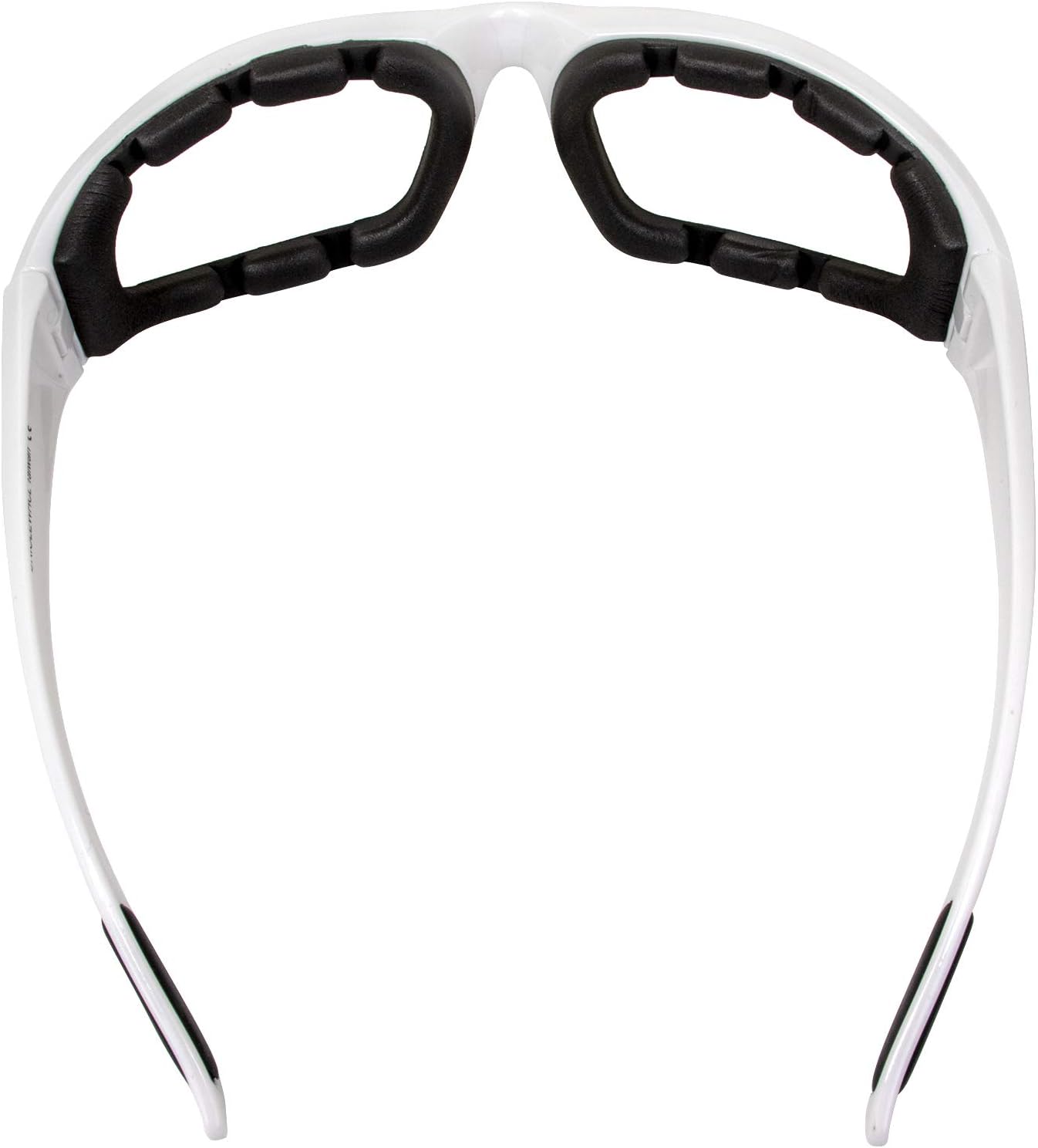 Motorcycle Riding Glasses Clear Lenses with Foam Padding, White Frame and Carry Bag - Image 4