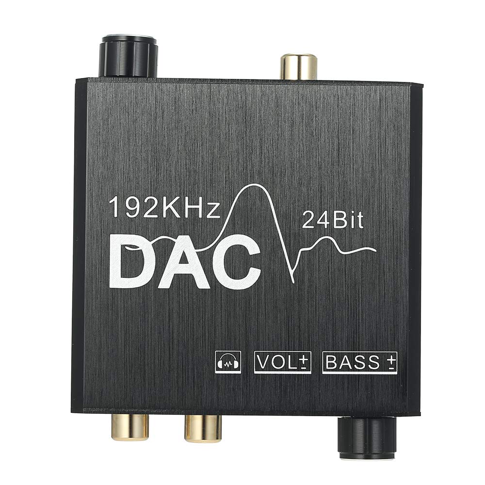Dioche Convertisseur Audio Numérique vers Analogique 192 KHz 24 Bits DAC pour Entrée Optique et Coaxiale avec Adaptateur de Sortie 3,5 Mm