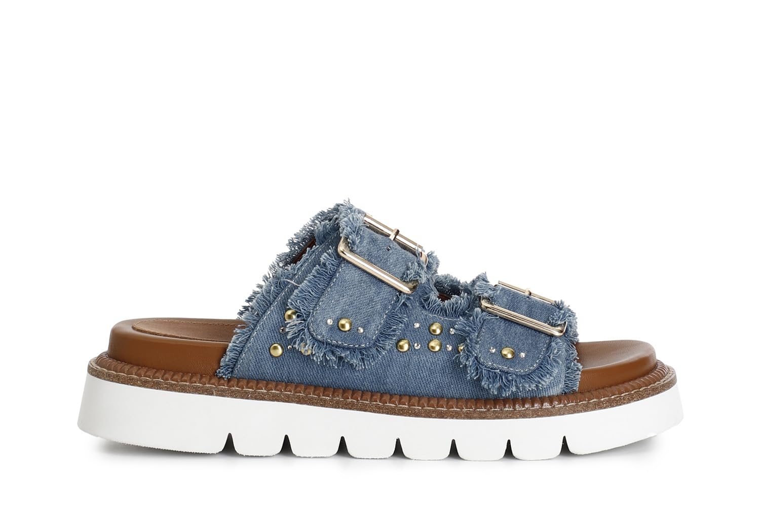 CAFèNOIR - Ciabatta Denim Doppia Fibbia, Da Donna