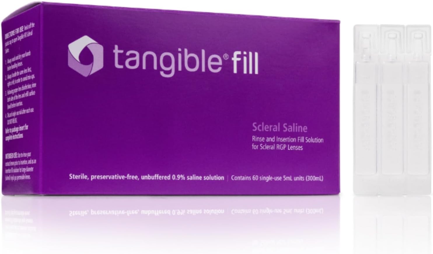- Tangible Fill Saline Solution for Scleral & Rigid Gas Permeable Contact Lenses, Single-Use, 5mL (Pack of 60)