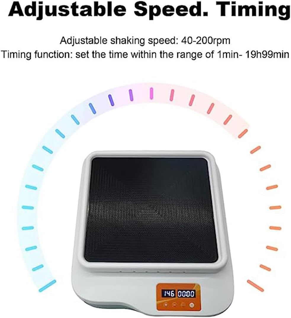 Lab Orbital Shaker 40-200RPM Adjustable,Timed&Continuous Modes,Digital Orbital Rotator Shaker w/LCD Display,Roller Mixer for Centrifuge Tube
