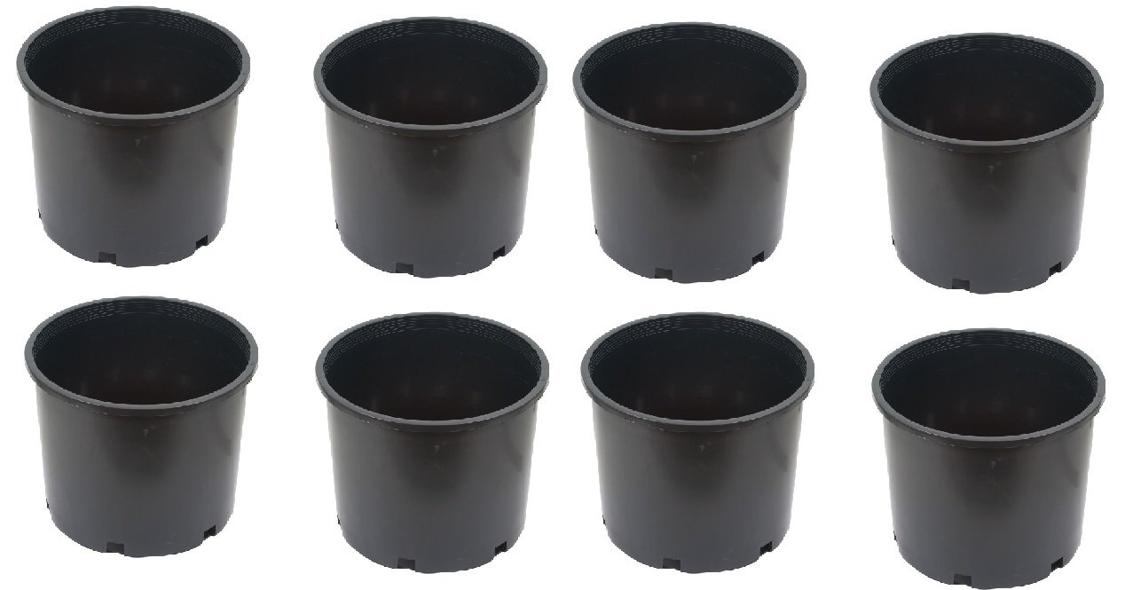 SPHINX Plastic Small Nursery Pots Planters - (Height/Depth - 10 cms/4 Inches) -Black (8)