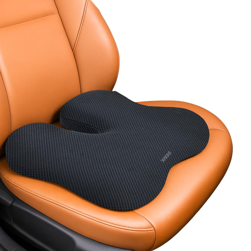 DEBIK Car Seat Wedge Cushion Memory Foam | Height Increasing Driving Cushion for Better Road View | Coccyx & Tailbone Pain Relief | Ergonomic Booster Seat Cushion | Black-image-30
