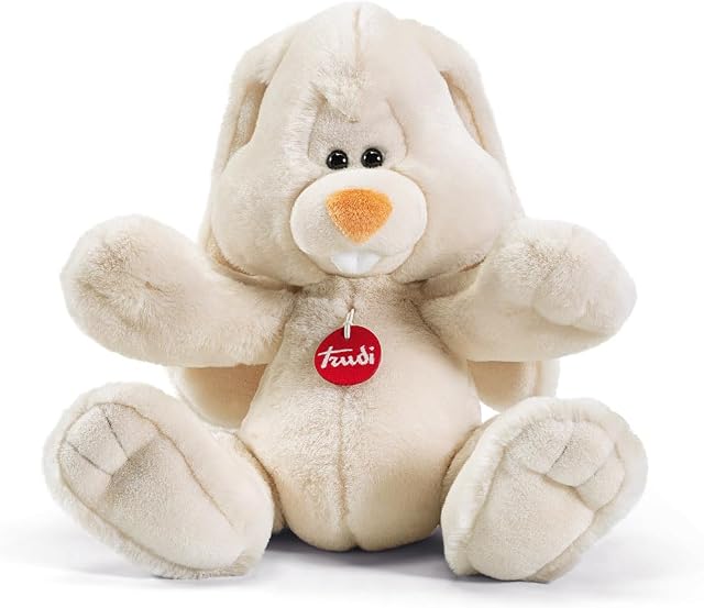 Trudi Coniglio Virgilio Coniglio Peluche classico Mascotte e animali fattoria. Regalo del compleanno e festa mamma e papà | 20x37x20cm taglia M | Animali da fattoria | modello 13701