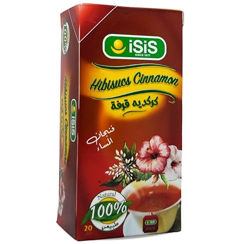 bonballoon Isis Hibiscus Cinnamon Tea Bags Pure Natural Dry Premium Egipcio Hierba Hierba en Polvo Molido Árabe No Gmo Kosher Halal (1 Pack  20