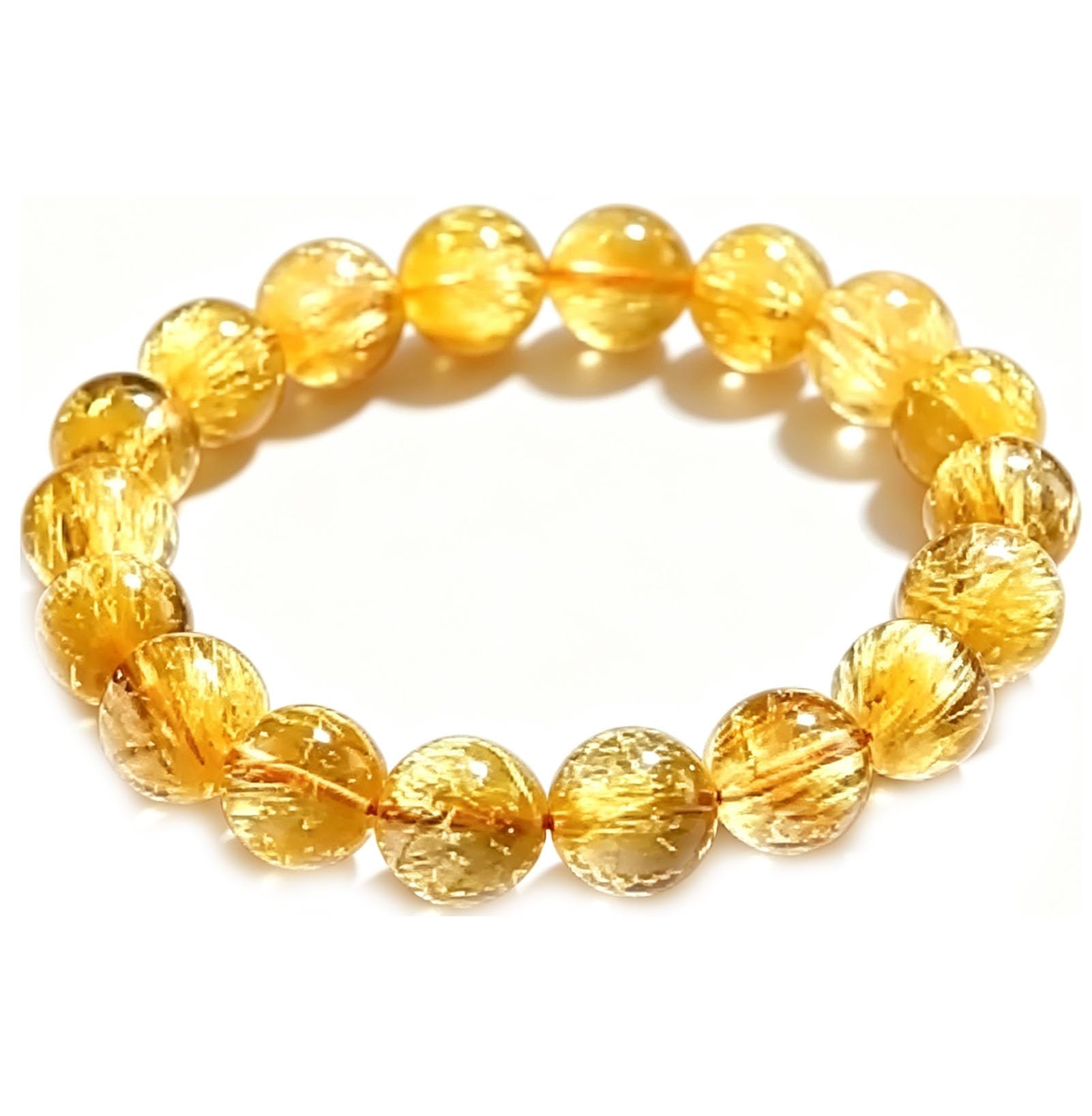Bracciale con perline Chakra e cristalli di pietre preziose. Bracciale | Braccialetti rutilati dorati fatti a mano per la meditazione Yoga, energia spirituale e positiva di cristallo chiaro
