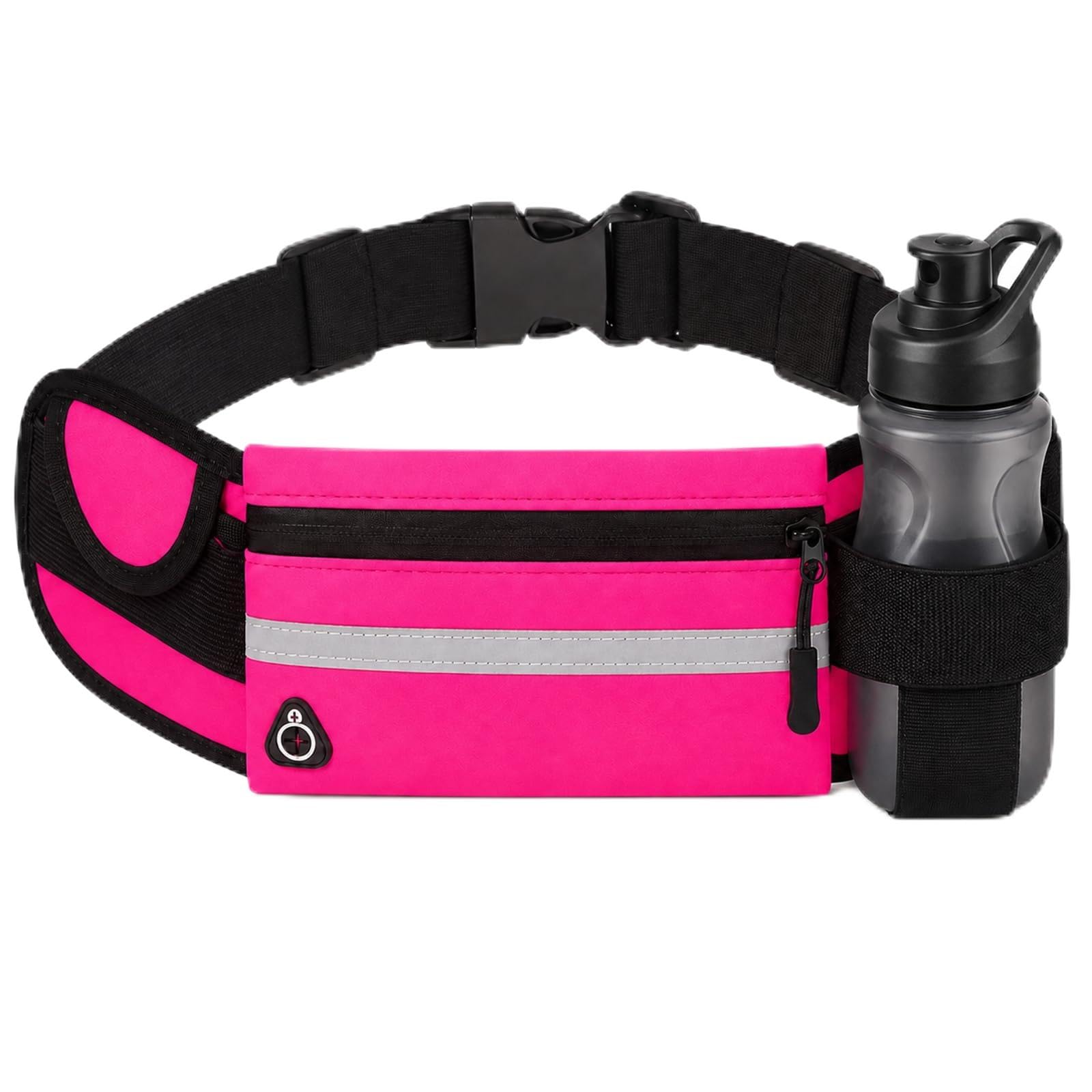 Running Belt with Water Bottle Holder, Reflective Waist Pack for Jogging