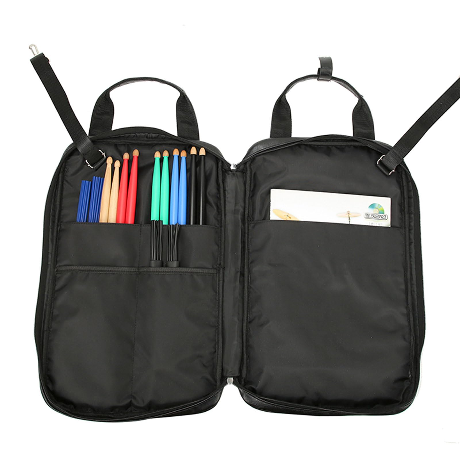 Porta Bacchette per Batteria Porta Bacchette Batteria Custodia Bacchette Batteria Borsa (Custodia) per Bacchette Batteria con Tasca Esterna,Astuccio con Maniglia e Ganci per Timpani