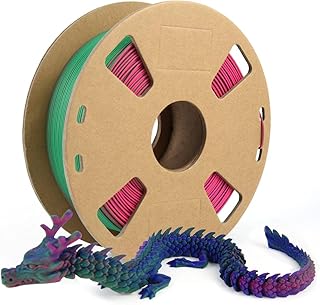 3D Printed Dragon Tri-Colors Matte PLA Filament 1.75mm 1kg/2.2lbs Bundle, Multicolor Coextrusion Frosted PLA Filament, Fit for 99% FDM, 3D Printed Filament +/-0.02mm（Matte Red-Blue-Green）