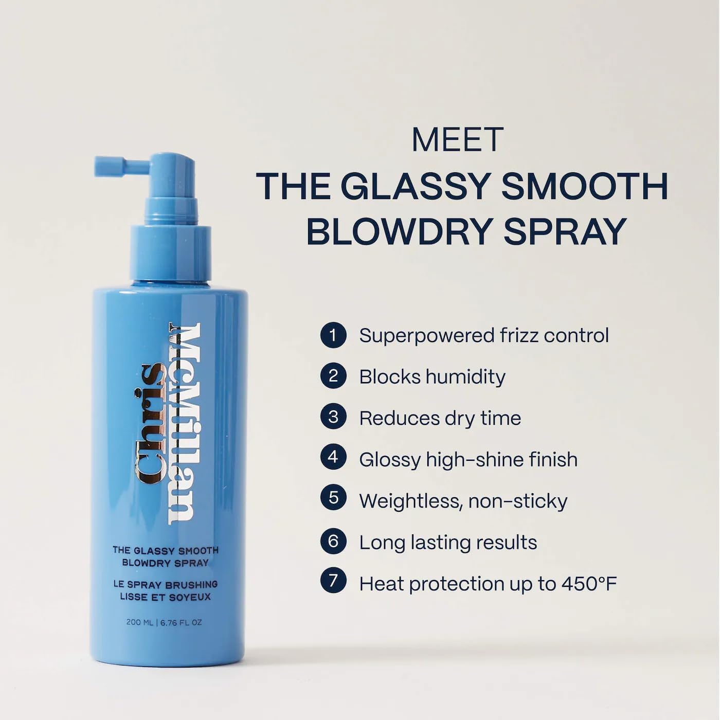 Chris McMillan The Mini Glassy Smooth Blowdry Spray for Frizz Heat Protection 1.7 oz/50 ml
