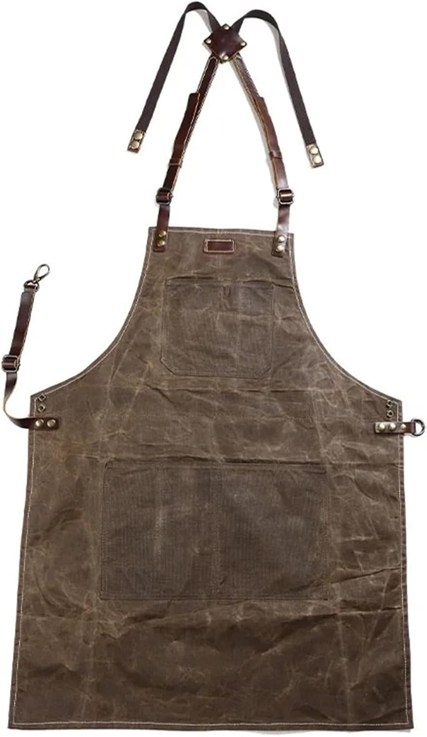 A015 Tool Apron Oil Wax Canvas With Leather Gardening Aprons Barbecue Barber Carpenter Painter Repairman's Clothes