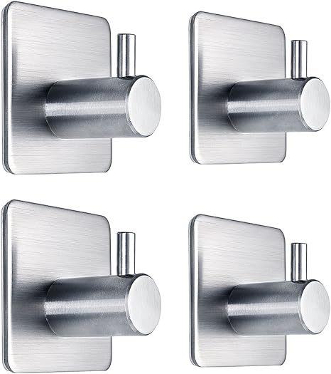 Amazon フック 壁 傷つけない 粘着 フック ステンレス製 粘着力が強すぎる タオルフック 防水 防油 クローゼット コートフック 浴室 キチン 寝間 耐荷重10kg 4個入りセット ソープディッシュ ホーム キッチン オンライン通販