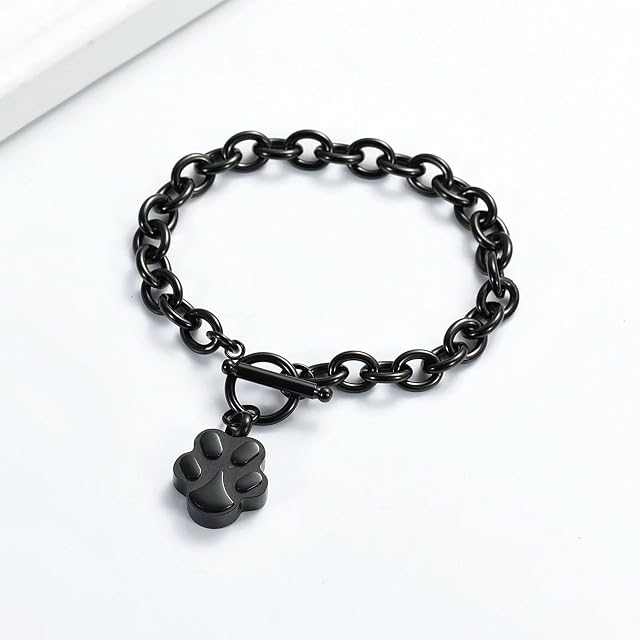 Foto 2 de 5 de MYPOWER Pulsera de urna con Huella de Pata de Mascota, joyería de cremación para Cenizas de Perros o Gatos