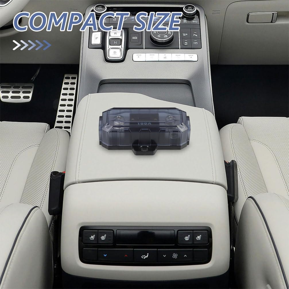 Portafusibili Anl 100a in Lega di Zinco per Audio Auto 2 Pezzi | Argento, Blocco Fusibili per Autoveicoli, Installazione Semplice, Protezione ad Alta Efficienza, Sistema Car Audio