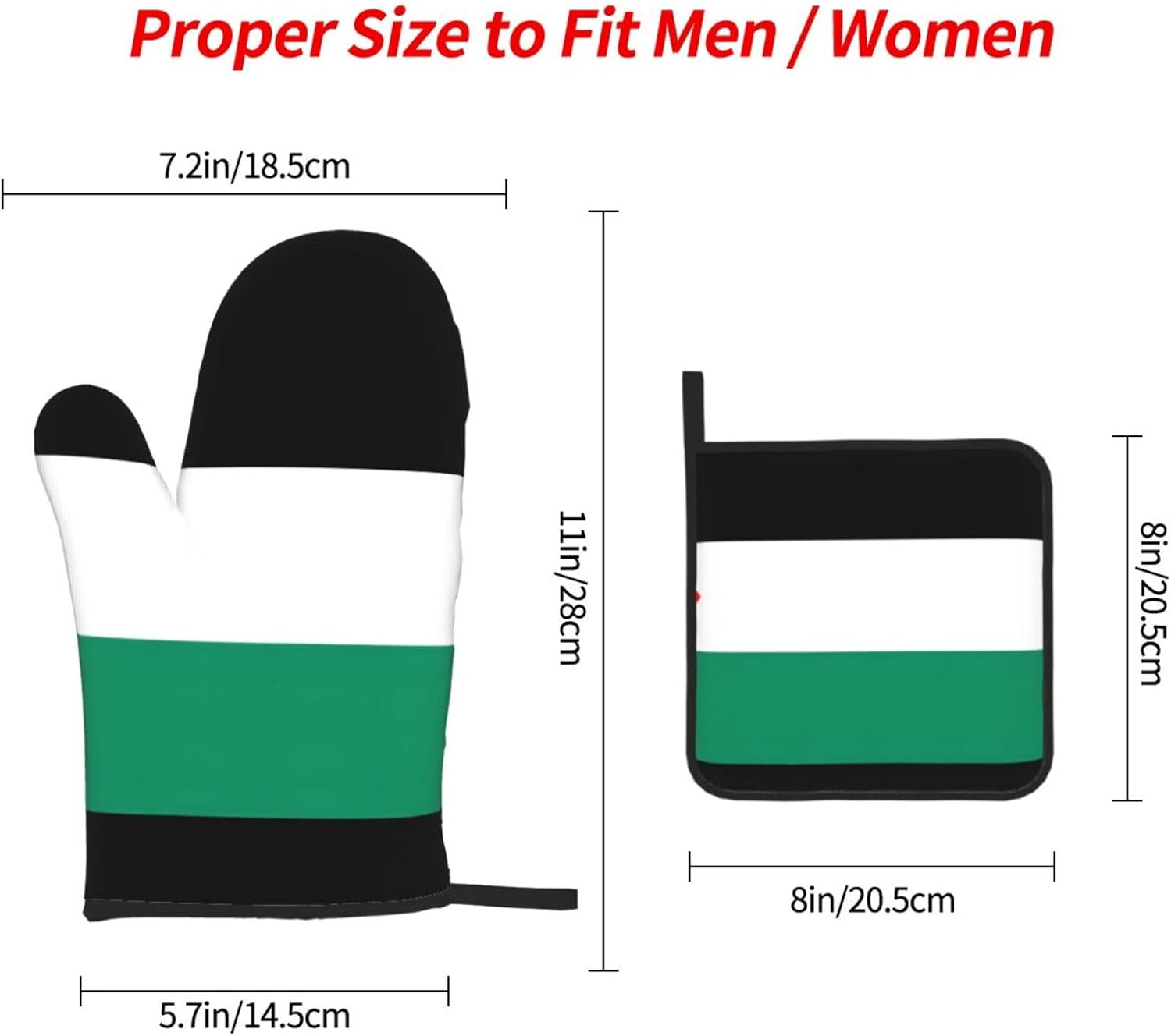 Palestine Flag Print Heat Resistant Microwave Gloves, Used for Baking, Cooking, and Fashion Kitchen Essentials