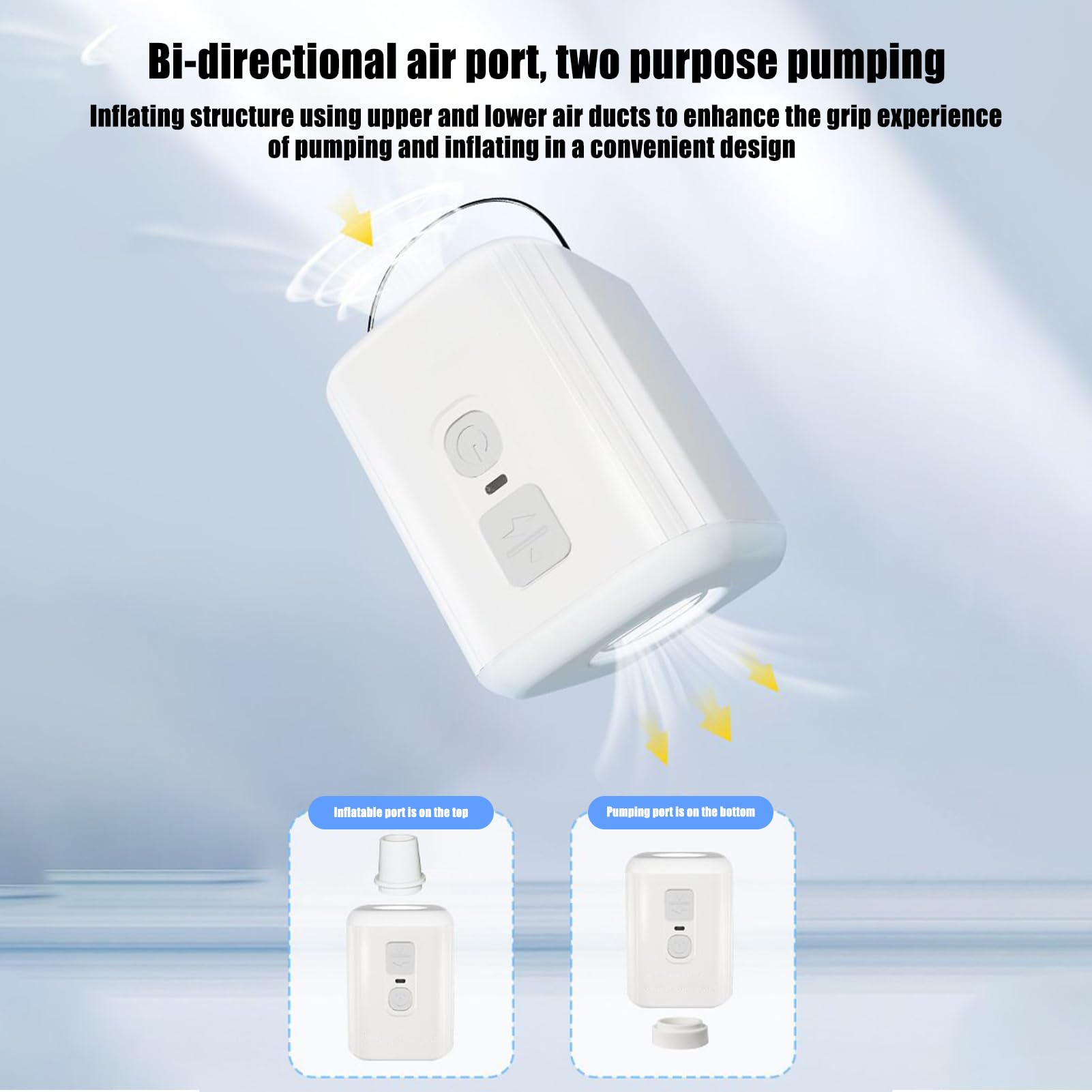 Pompa ad aria per gonfiabili, dispositivo elettrico ad alta pressione con ugelli multipli per palloncini, barche, attrezzatura da campeggio, sport all'aria aperta, pneumatici per bici, accessori per