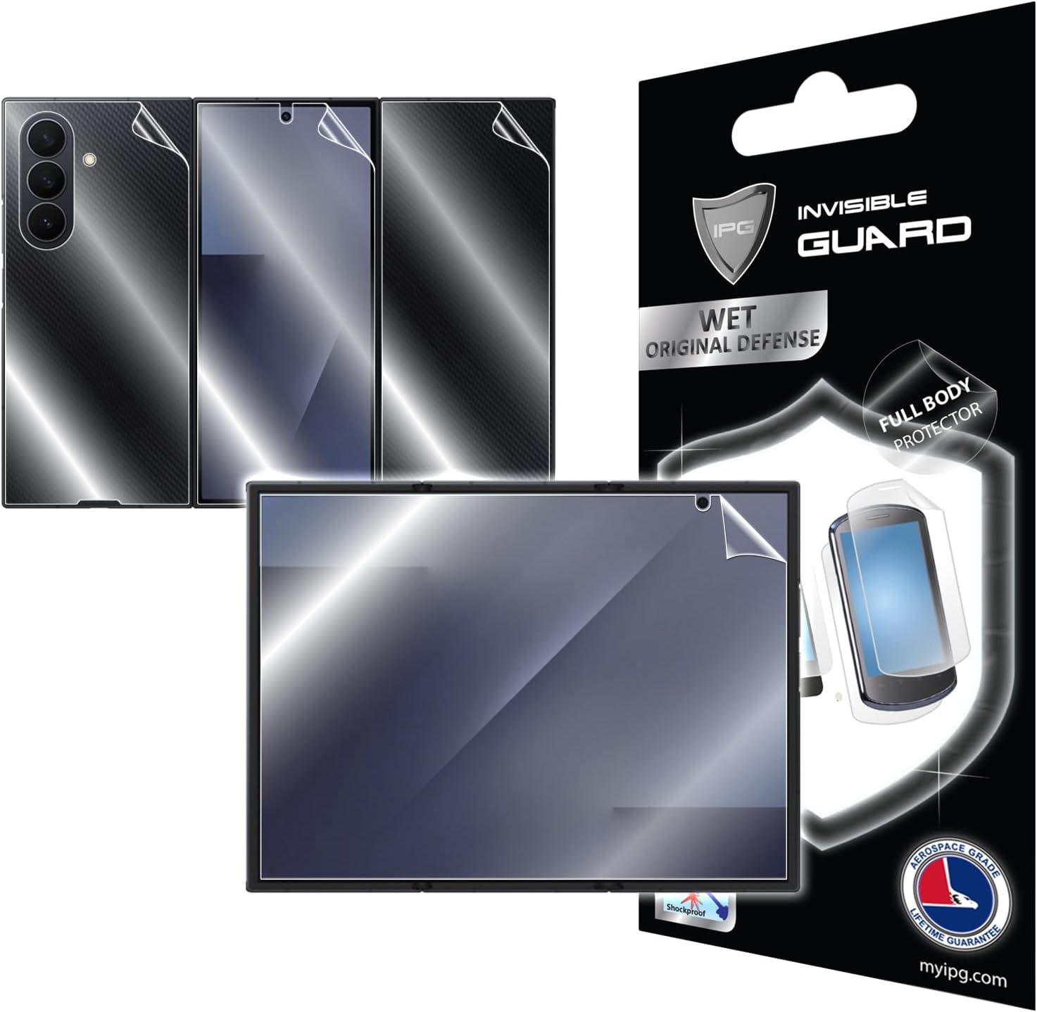 IPG For Samsung Galaxy Z Trifold (Interior- External and Back) Hydrogel Screen Protector Invisible Touch Screen Sensitive Ultra HD Clear Film for ZTrifold.FB